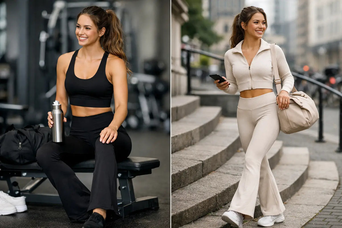 Flare set dames review voor gym en onderweg
